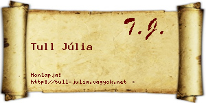 Tull Júlia névjegykártya