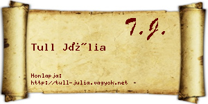 Tull Júlia névjegykártya